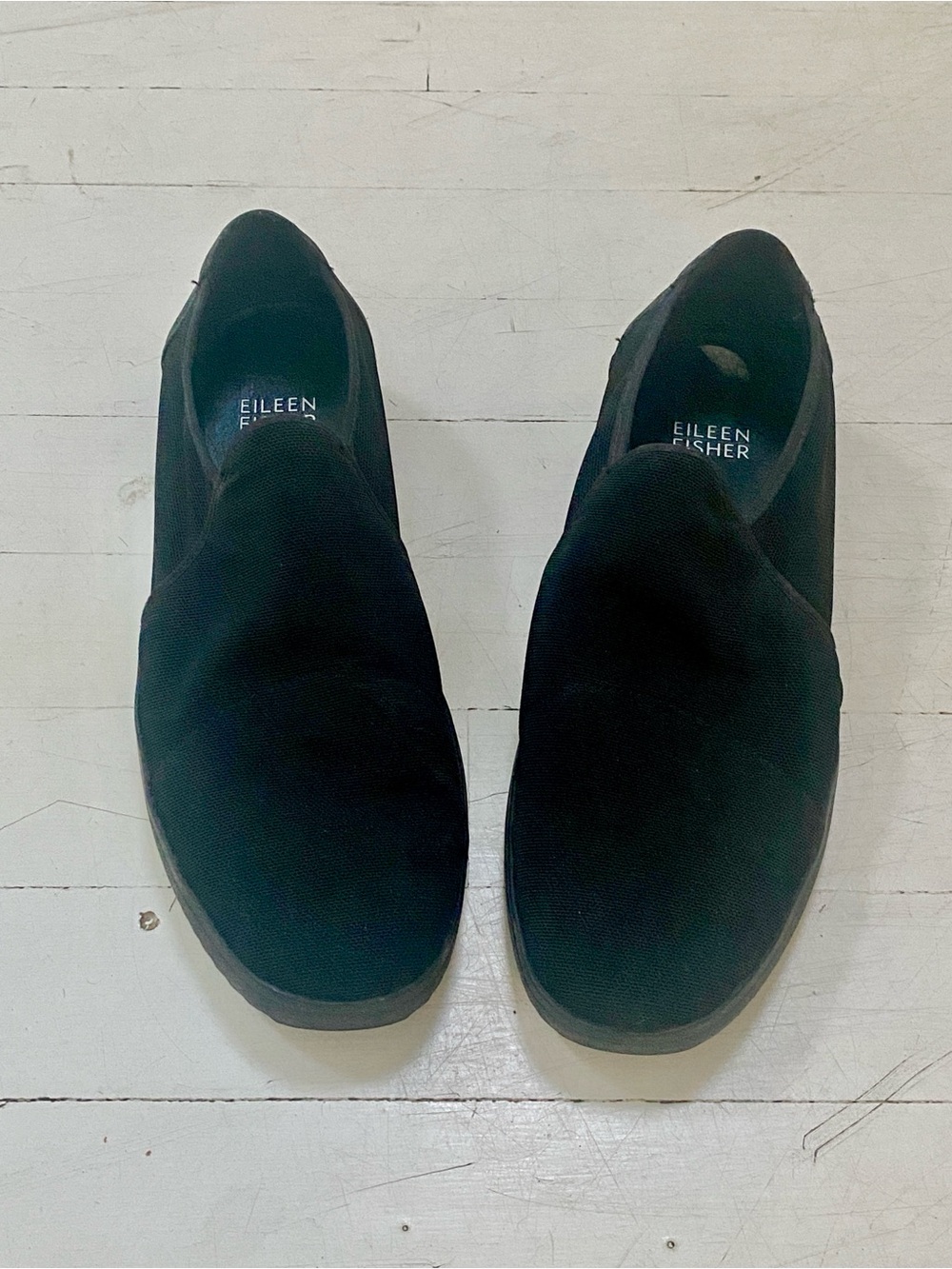 Eileen Fisher Black Suede Slip-On Flats